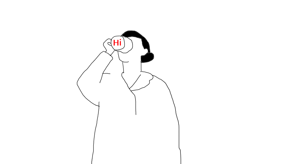 立ってコーヒーを飲み干す