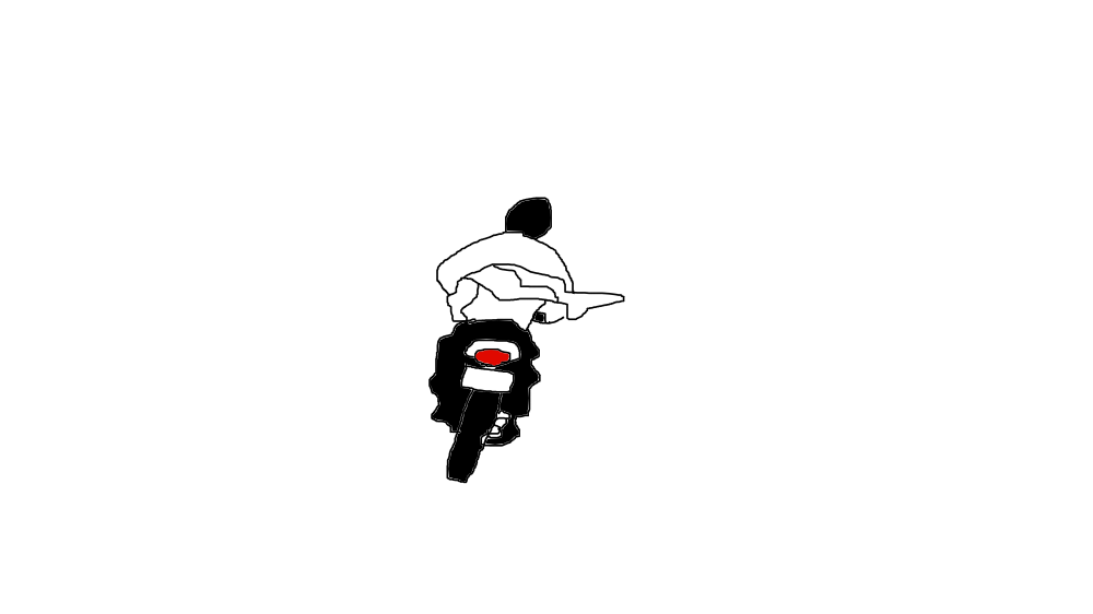 バイクに乗るうしろ姿