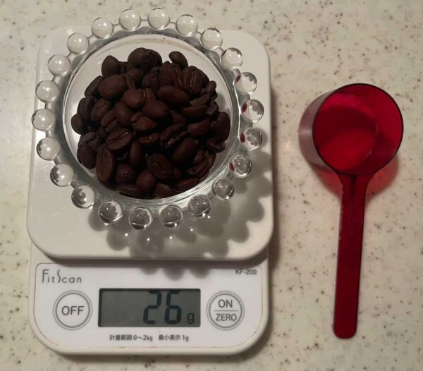 コーヒースプーン2杯分の重さ