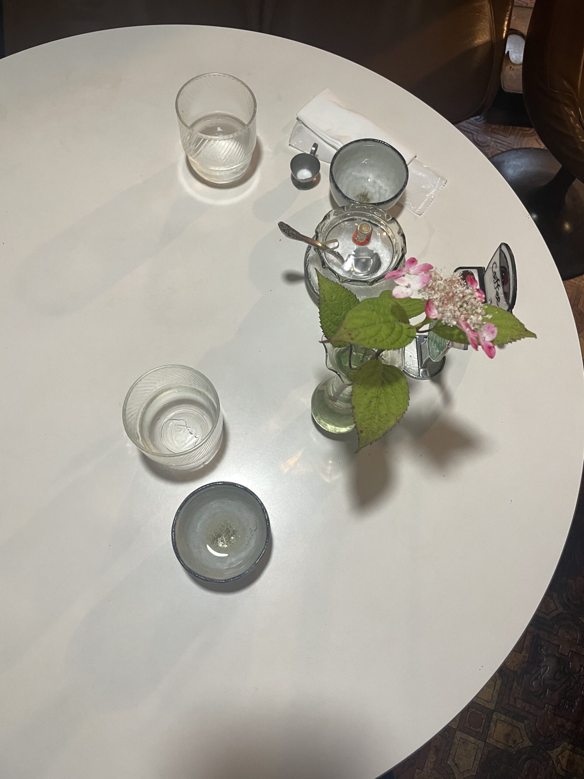 喫茶店の机の上