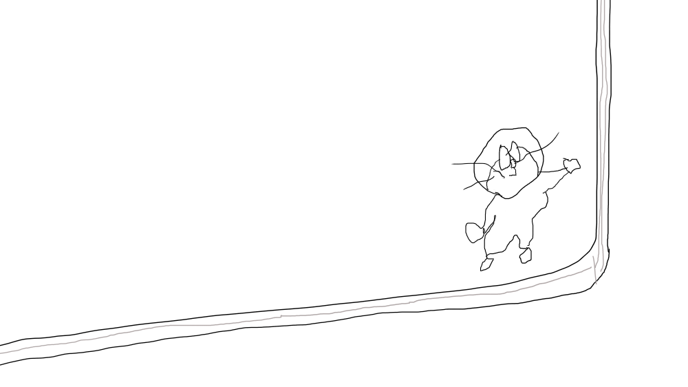 机の上に描かれたドラえもん