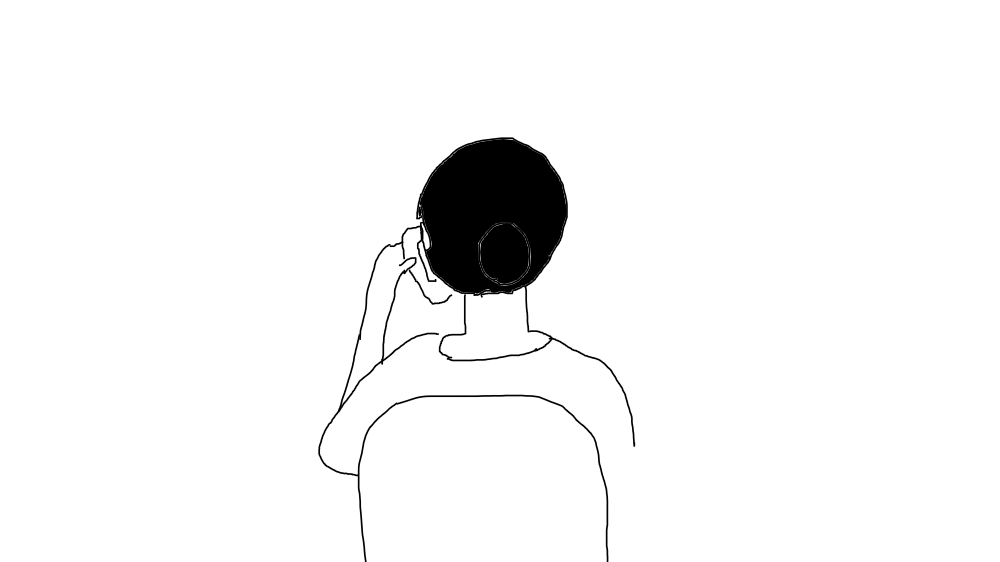 電話してる後ろ姿