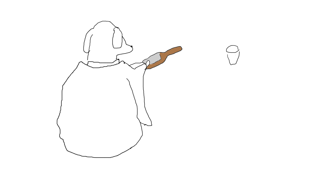 お酌をする浴衣を着た犬