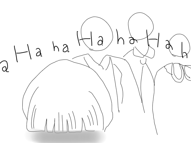 後ろで響く笑い声