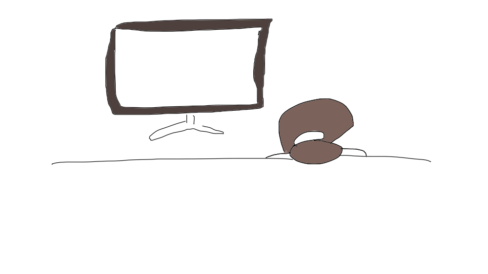 テレビを見てる